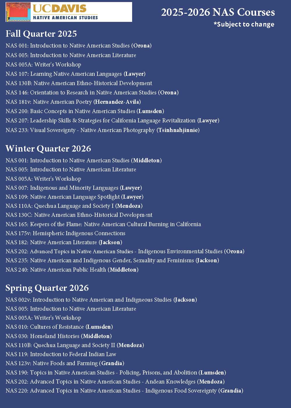 PDF of NAS courses