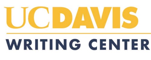 UC Davis Writing Center logo with gold and navy text